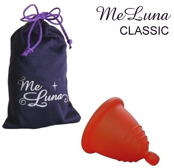 Menstrual Cup with Ball, size S, red - MeLuna Classic Shorty Menstrual Cup Ball — photo N1