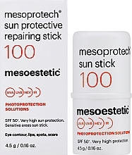 Sunscreen Stick for Sensitive Areas - Mesoestetic Mesoprotech Sun Protective Repairing Stick SPF100+ — photo N2