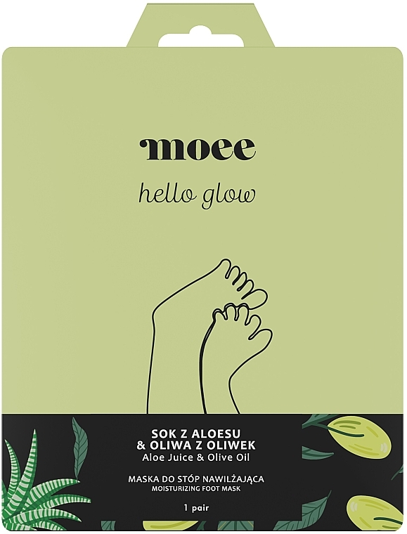 Moisturizing Foot Mask with Aloe Vera Juice and Olive Oil - Moee Hello Glow — photo N1