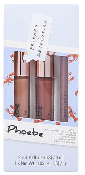 Set - Makeup Revolution X Friends Phoebe Lip Kit (lip/pen/1g + lip/gloss/2x3ml) — photo N5