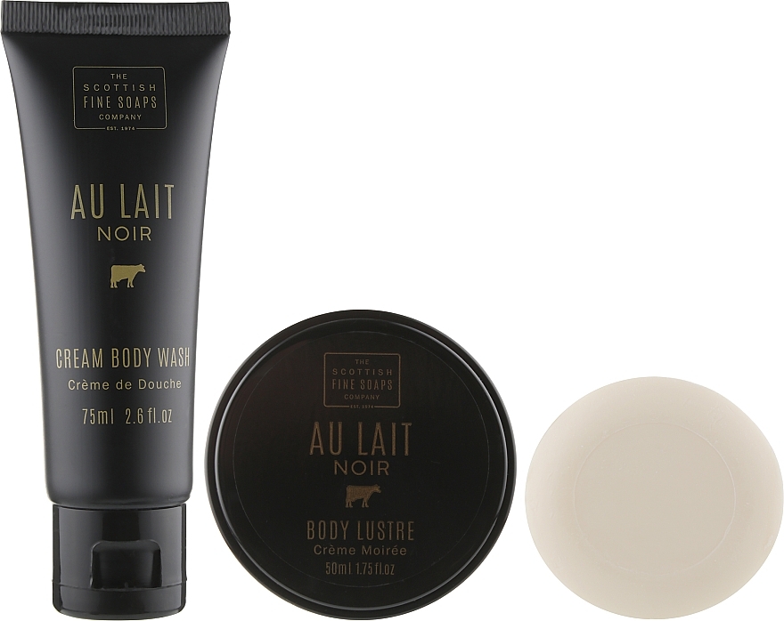 Set - Scottish Fine Soaps Au Lait Noir (sh/gel/75ml + b/cr/75ml + soap/40g) — photo N2