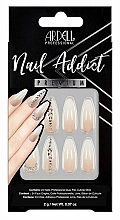 False Nails Set - Ardell Nail Addict Premium Artifical Nail Set Nude Light Crystals — photo N1