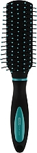 Mini Hair Brush, rectangular, 18 cm, turquoise - Titania Softtouch — photo N1