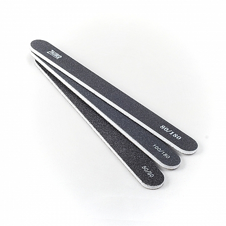 Nail File, black, narrow, 80/100, 03-002B - Zauber — photo N1