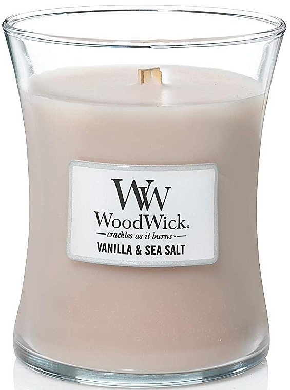 Scented Candle in Glass - WoodWick Hourglass Candle Vanilla & Sea Salt — photo N1