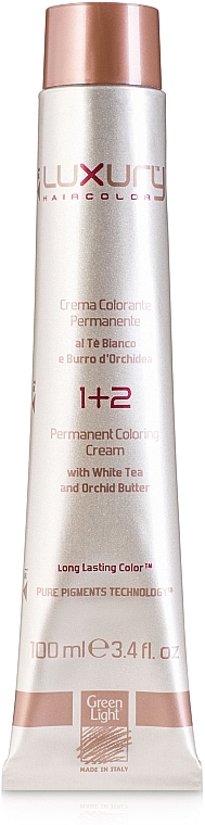 Hair Cream Color with White Tea & Orchid Extract - Green Light Luxury Haircolor Permanent Coloring Cream — photo N2