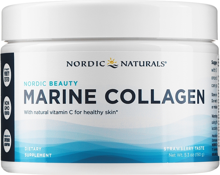 Dietary Supplement "Marine Collagen" with Strawberry Taste - Nordic Naturals Marine Collagen — photo N1