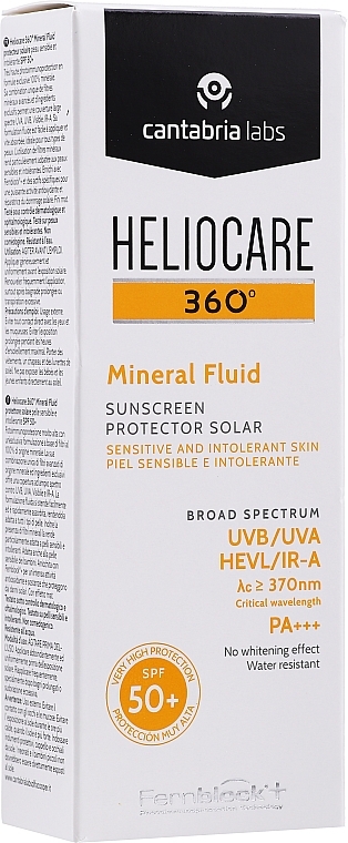 Sunscreen Mineral Fluid - Cantabria Labs Heliocare 360º Mineral Fluid SPF 50+ — photo N2