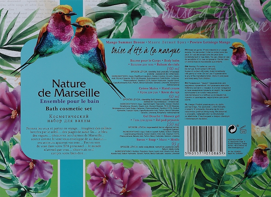 Mango Breeze Set - Nature de Marseille (b/balm/150ml + h/cr/60ml + sh/gel/100ml + soap/90g) — photo N7