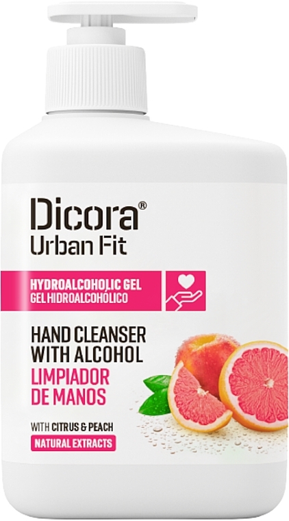 Hand Sanitizer Gel with Citrus & Peach Scent - Dicora Urban Fit Hydroalcoholic Gel Hand Cleanser With Alcohol — photo N1