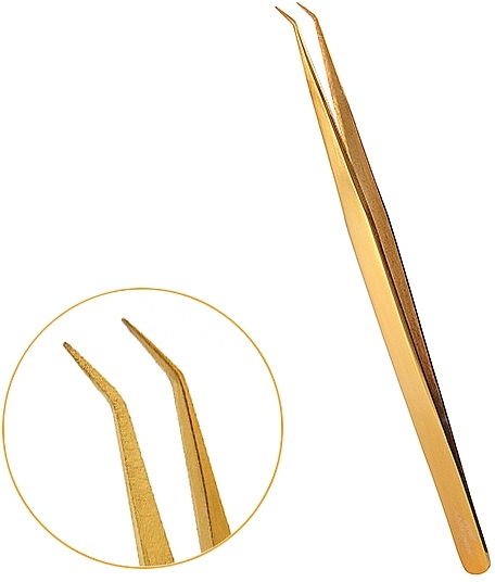 40° Curved Tweezers, 016, gold - Lena Lashes — photo N1