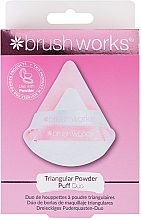 Powder Puff Set, 2 pcs. - Brushworks Triangular Powder Puff Duo — photo N1