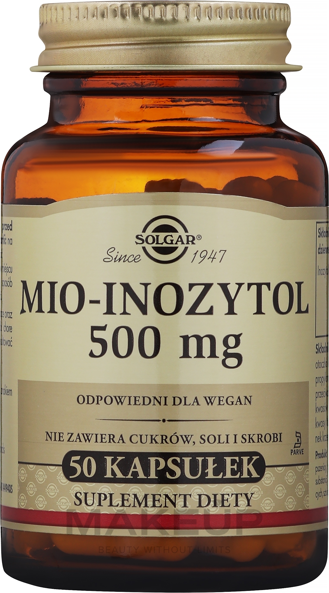 Myo-Inositol Food Supplement, 500 mg - Solgar — photo 50 szt.