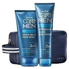Set - Avon Care Man Cooling Effect (shave/gel/150ml + ash/balm/100ml + bag) — photo N2