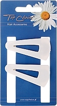 Fragrances, Perfumes, Cosmetics Hairpin "White Collection" 23583, white, 2 pcs - Top Choice