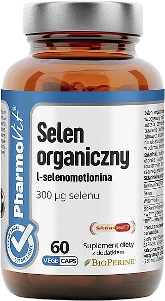 Dietary Supplement "Selenium", 300 mg, 60 pcs - Pharmovit Clean Label — photo N1