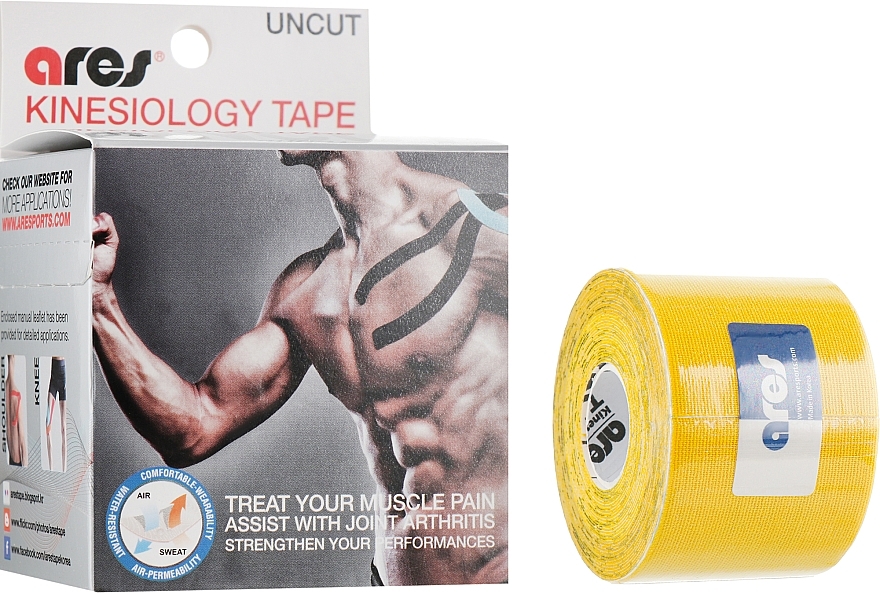 Kinesio Tape "Yellow" - Ares Kinesio Tape Standart — photo N1