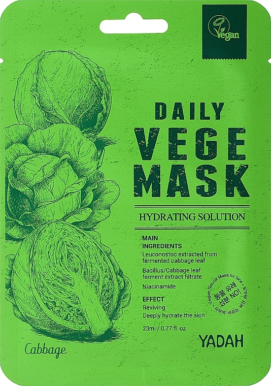 Cabbage Sheet Mask - Yadah Daily Vege Mask Cabbage — photo N1