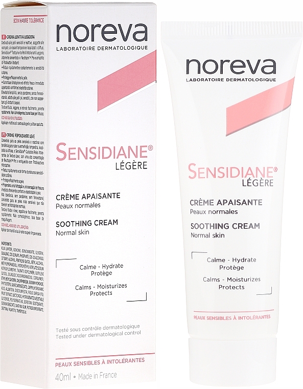 Face Cream with Lightweight Texture - Noreva Laboratoires Sensidiane Legere Soothing Cream Normal Skin — photo N1