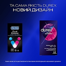 Ribbed Latex Condoms with Silicone Lubricant, with anesthetic, 12 pcs - Durex Dual Extase — photo N4