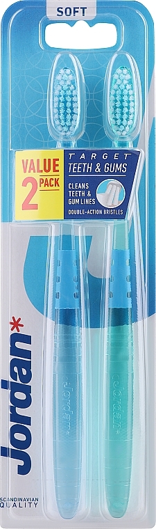 Toothbrush Soft, green-blue - Jordan Target Teeth Toothbrush — photo N5