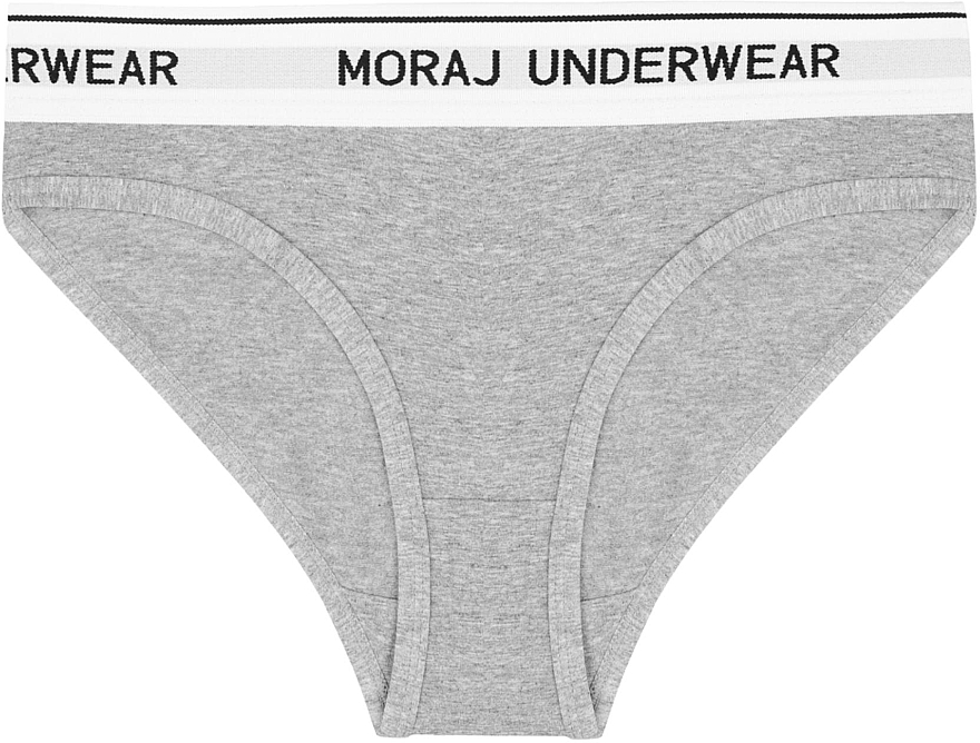 Women's Cotton Panties with Wide Elastic Waistband, 1 piece, grey - Moraj — photo N1