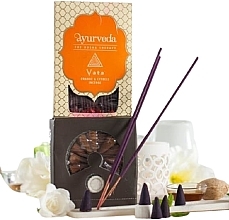 Aroma Set - Song of India Ayurveda Vata Orange & Cypress (incense/sticks/25pcs + cones/10pcs + ceramic/base/1pc) — photo N3