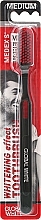 Fragrances, Perfumes, Cosmetics Medium Toothbrush, black with red bristles - Global White