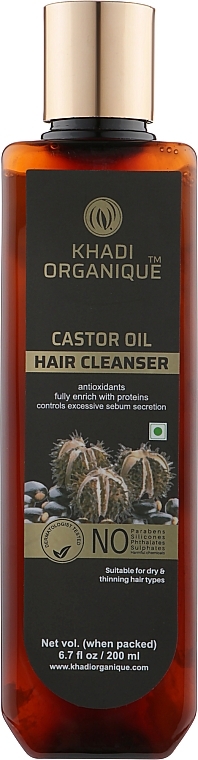 Natural Ayurvedic Shampoo 'Castor Oil' - Khadi Natural Castor Oil Hair Cleanser — photo N1