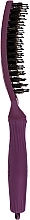 Curved Vented Hair Brush, purple - Olivia Garden Fingerbrush Think Pink 2022 Deep Purple — photo N4