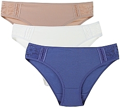 Fragrances, Perfumes, Cosmetics Women's Cotton Briefs, White - Mora