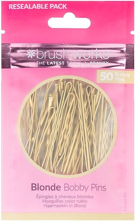 Hair Pins, gold - Brushworks Blonde Bobby Pins — photo N1