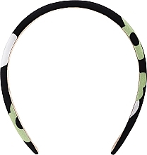 Fragrances, Perfumes, Cosmetics Hair Hoop, FA-5609, black with green pattern - Donegal