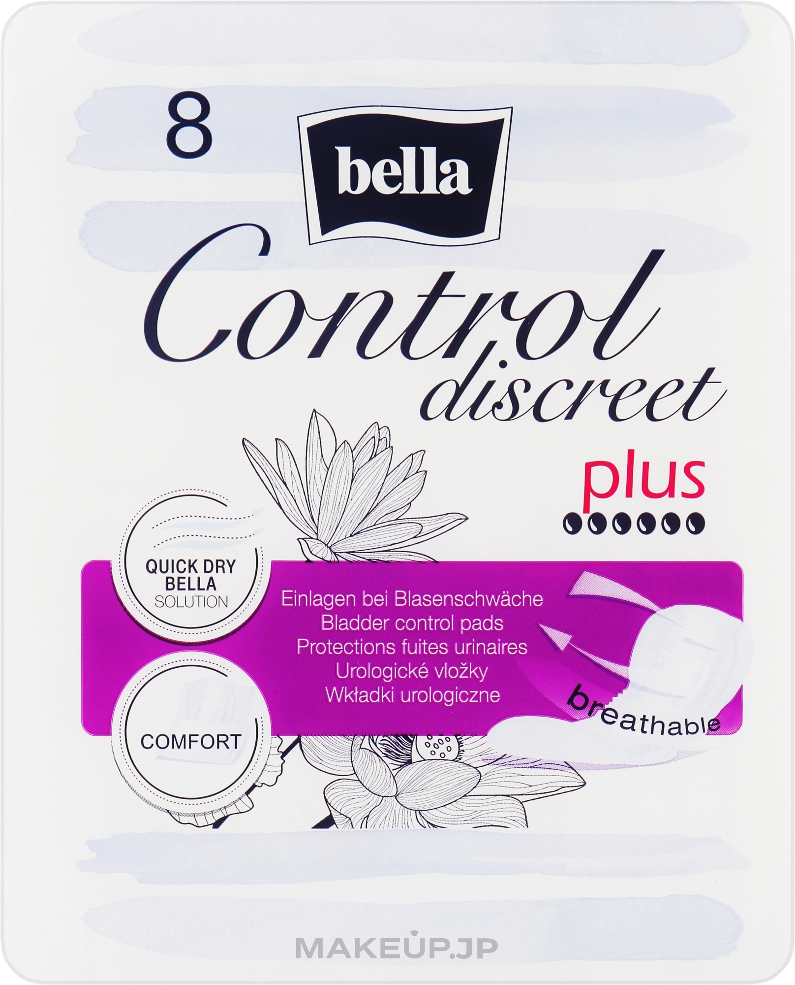 Women Bladder Control Pads, 8 pcs - Bella Control Discreet Plus — photo 8 ЊВ.