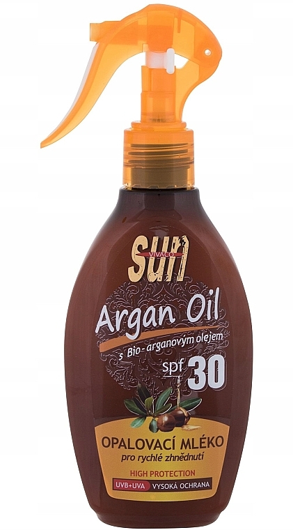 Suntan Lotion with Argan Oil - Vivaco Sun Argan Bronz Suntan Lotion SPF30 — photo N1