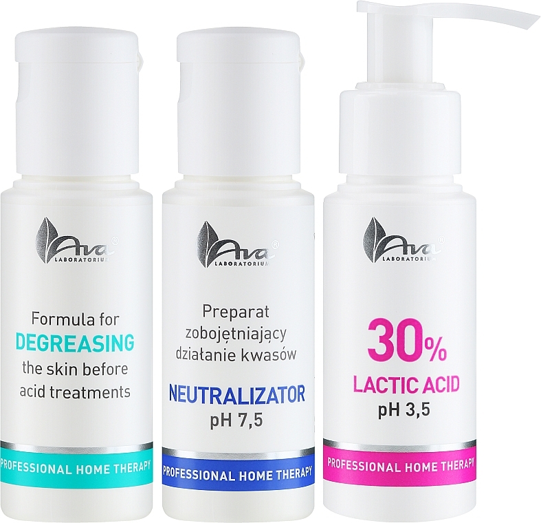 Lactic Acid Set - AVA Professional Home Therapy (lot/50ml + neutr/50ml + peeling/50ml) — photo N2