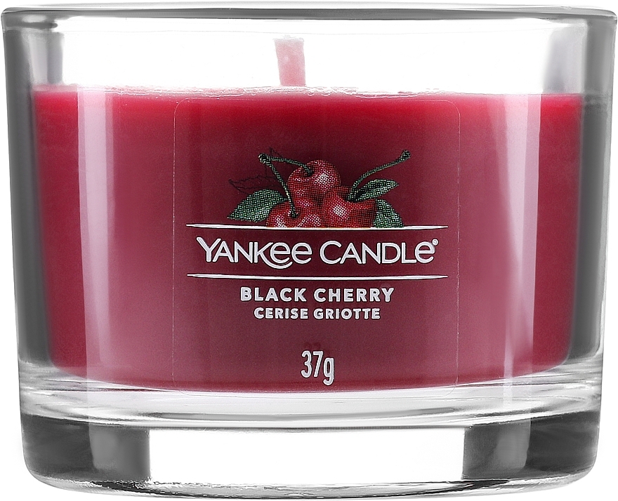 Scented Candle Set "Sweet Cherry" - Yankee Candle Black Cherry (candle/3x37g) — photo N6