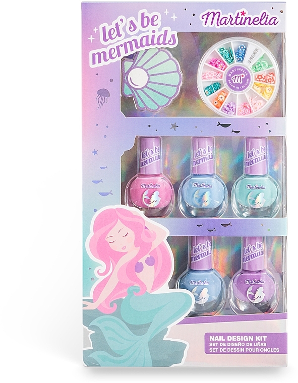 Nail Set - Martinelia Let's Be Mermaids Nail Design Set (n/polish/5x4 ml + n/design + n/file/1 pcs) — photo N1