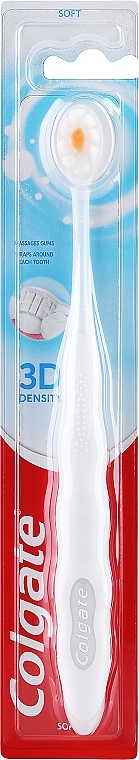 Toothbrush, soft, white-orange - Colgate 3D Density Soft Toothbrush — photo N1