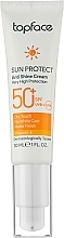 Fragrances, Perfumes, Cosmetics Sunscreen Cream SPF 50+ - TopFace Sun Protect Anti Shine Cream SPF50+