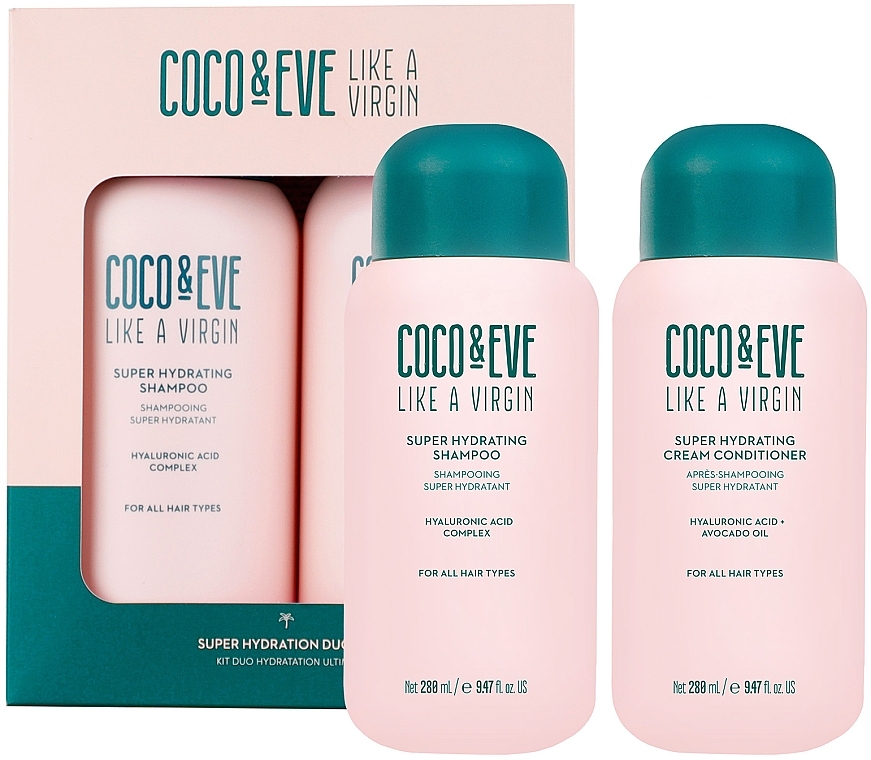 Set - Coco & Eve Like A Virgin Super Hydration Duo Kit (shm/280ml + cond/280ml) — photo N1