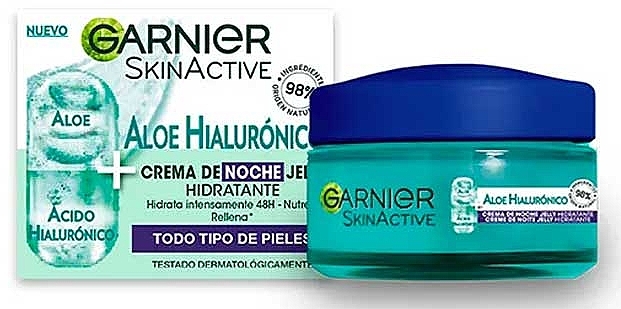Moisturizing Night Face Cream - Garnier Skin Active Hyaluronic Aloe Moisturizing Jelly Night Cream — photo N7