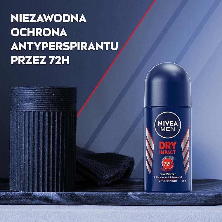 Men Roll-On Antiperspirant Deodorant "Strong Protection" - NIVEA MEN Dry Impact  — photo N5