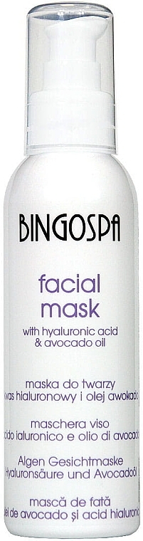 100% Avocado Oil and Hyaluronic Acid Face Mask - BingoSpa — photo N1