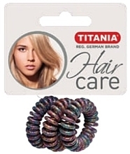 Anti Ziep Hair Tie, plastic, multicolor, 3 pcs, 3.5 cm - Titania — photo N1