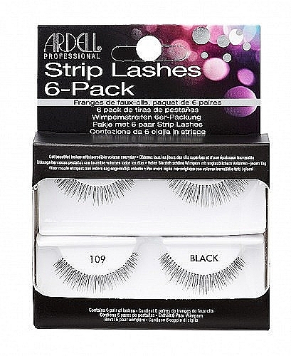 False Lashes - Ardell Natural Eye Lashes Black 6 Pack 109 — photo N2