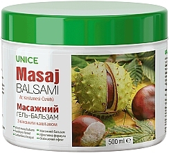 Fragrances, Perfumes, Cosmetics Massage Gel Balm with Horsechestnut & Caffeine - Unice Horse Chestnut Balsam