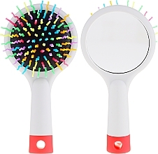 Hair Brush with Mirror, grey - Twish Handy Hair Brush with Mirror Light Grey — photo N4