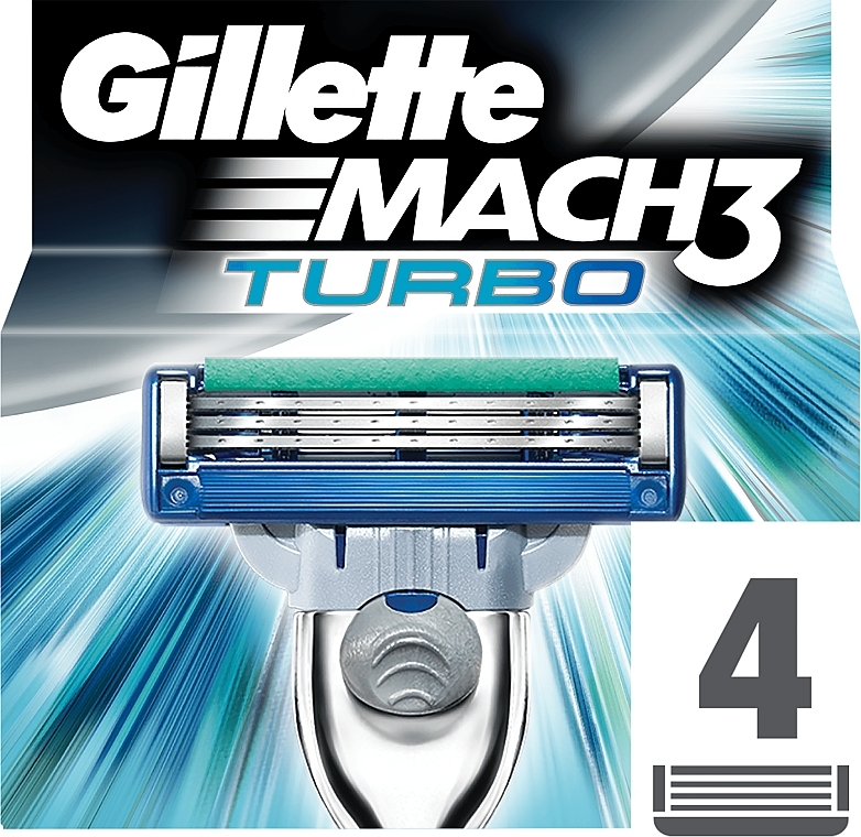 Shaving Razor Refills, 4 pcs. - Gillette Mach3 Turbo — photo N3