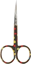 Fragrances, Perfumes, Cosmetics Multicolor Cuticle Scissors, black with flowers, 01-131C - Zauber